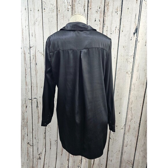 MDS Women's 6 Princess Polly Button Front Satin Long Sleeve Mini Dress Tunic EUC - Picture 4 of 8